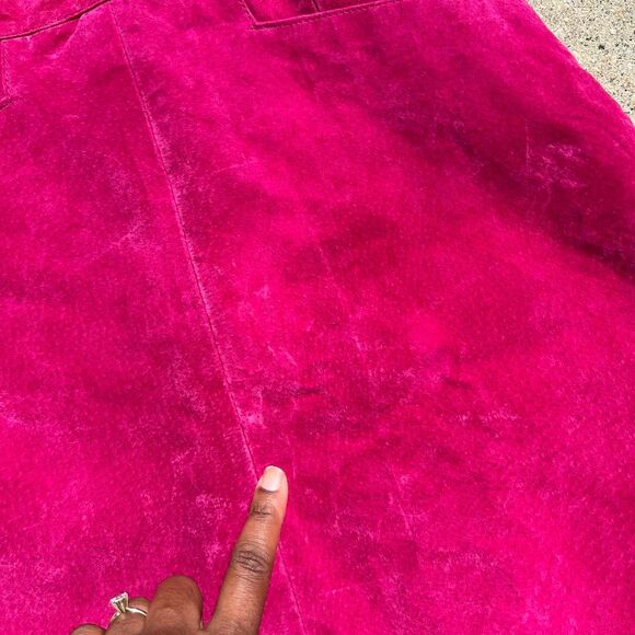 Bagatelle Pink Genuine Suede Skirt - Picture 2 of 4
